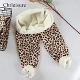 Women Pants Warm Winter Leopard Print Velvet Leggings Ladies Sexy Slim High Waist Elastic Cold-Resistant Pencil