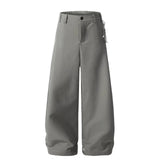 Fongt Street Black And Gray Fashion Gradient Jeans Men And Women Retro Niche Design Sense Waist-Side Flared Trousers
