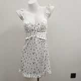 Fongt Babes Shredded Flower Sling Skirt Girl Summer New Pure Lust High-End Feel Back Dress Skirt Skirt Pyjamas Thin
