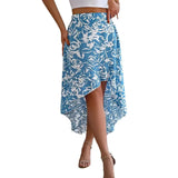 Fongt Shooting 2025 Spring And Summer Flowers Lotus Leaves In The Middle Of The Long Irregular Skirt Women's Dress