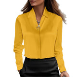 Fongt Shein Spring Autumn Temperament Solid Color Shirt Women's New Explosion
