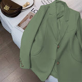 Fongt Suit Jacket Female GJ Sense Spring Autumn 2024 New Korean Version Fashion In The Long Small Suit Woman-Outfit