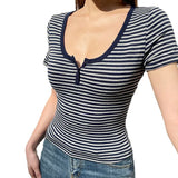 Fongt Cloth Forgets The Oblique Shoulder Stripes Thin Slim Long-Sleeved T-Shirt Sexy Bare Shoulders Simple Thin Casual Top