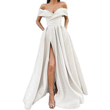 Fongt 2025 New Party Evening Dress Word Shoulder-Singing Noodles Long Overseas Warehouse