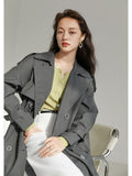 Turn-down Coollar Full Sleeve Trench High Waist Single Breasted Coats Solid Office Lady Casual 2022 Spring New