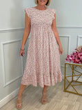Fongt Summer Explosion Lady Print Floral Elegant Dress Holiday Dress