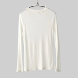 Women Casual Long Sleeve T-Shirts Spring Autumn Solid Pullovers Elastic Tees Shirts Female Streetwear Base Cotton Tees Top-Outfit