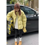 Fongt Round Collar To Reduce The Age Of Autumn And Winter Korean Version Of The Pure Cotton Clothes Women's Fashion High-End Feeling Thick Cotton Coat