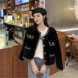 Fongt And Winter 2025 Short Scented Sleeker New Marinade Fashion Famous Jacket Temperament Knitted Sweater Top