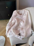 Industry Embroidered Oblique Cardigan New Chinese-Style Eugen Yarn Shirt Women's 2024 Summer Style Gentle Temperament Sunscreen Blouse-Outfit