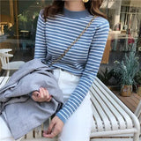 Striped Classical Winter Pullovers Women 2020 Autumn All Match Korean Chic Vintage Mujer Sueteres New Tops