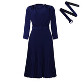 Fongt Women's Ebay New Temperament Elegant Pressure Commuting OL Solid Color African Large-Size Dress
