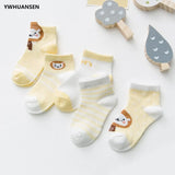 5 Pairs/lot 1 to 12 Yrs Cotton Children's Socks Stereo Animals Summer Thin Kids' Mesh Socks Cute Girls Boys