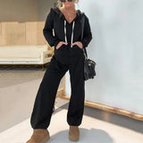 Fongt New Autumn And Winter Panties Casual Fashion Pure Color Sweater Suit Women