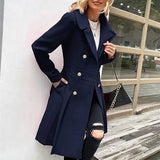 Fongt Autumn And Winter New Long Haired Women's Coat Ebay Large-Size Coat Wish Double Buckle