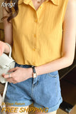 Women Shirt Sleeveless Womens Tops and Blouses Elegant Yellow Blouses for Women Basic Womens Blouses OL Clothes for