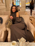 Fongt Knitted Cardigan + Long Skirt Suit Woman Body Simple Elegant Temperament Afternoon Tea Party