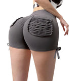 Fongt High-Waisted Sports Shorts, Women's Summer Hip Tight Stretch Running Pocket Yoga Gym Pants Hot Pants-Outfit