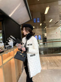 Pattern Cotton Coats Women's Long Section 2020 Autumn Winter New Hooded Sleeveless Outerwear Casual Loose Jacket