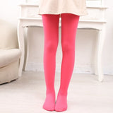Summer Spring Candy Color Kids Pantyhose Ballet Dance Tights for Girls Stocking Children Velvet Solid White