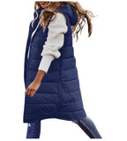 Fongt New Fashion Casual Solid-Colored Hooded In Sleeveless Sleeveless