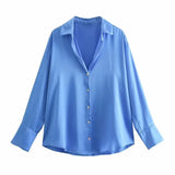 Fongt Homemade New Women's Fashion 20 Color Silk-Sense Tidling Shirt 2197745