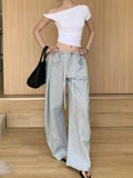 Fongt Collared Shoulder T Women 2025 Summer New Design With A Short Slanted Shoulder Jacket + Casual Broad Leggings