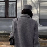 Fongt Women's Explosive Buttons Long Hair Coat