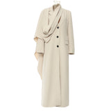 Fongt New Round Neck Atmosphere Feeling Personality Irregular Pier Shawl Coat Coat Women 1723
