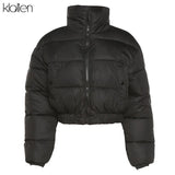 Winter Fashion Solid Padded Jacket Women Simple Zipper Thicken Short Coat 2021 New Slim Office Lady Warm