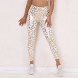 Fongt Style Leopard Print Buttock Fitness Pants, Tight Elastic Print Yoga Pants High Waist Slim Sports Pants-Outfit