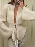 Fongt Luxury Irregular Knitted Cardigan Dress Women Warm Comfortable Fashion High-End Temperament Afternoon Tea