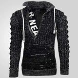 Fongt And Winter Menswear Fashion Long-Sleeved Collar Knit Shirt Loose Large-Size Jacket Sweater