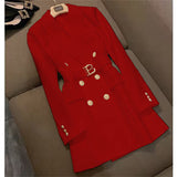 Fongt Fried Street Blaze Jacket Women's Long 2025 Spring And Autumn New Temperament British Wind Single Buckle Wind Wind Wind Wind Buckle Wind