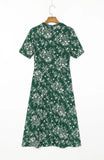 Fongt Spring Women's New Clip Printed Long Sleeved Dress 6758