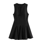 Fongt Homemade New Women's Classic Wide-Swibted Bow Dress 4661/316
