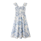 Fongt Women's Flying Flying Sleeve Print Sling Dress 23102