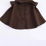 Fongt Fashion Round Tie With Belt Knitted Coat