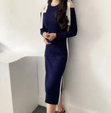 Vintage Patchwork Bow Female Summer Sleeveless Knitted Retro Bottom Dress Pullovers Women Slim