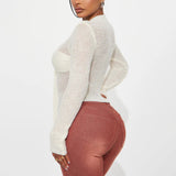 Fongt Front Breast Bow Kinetic Sweater With Sexy Body-Renovation Hottie Light Ripe Wind Pure Desire