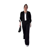 Fongt The Autumn Of 2025, The New Women's Fashion Hit The Color Of The Lazy Wind Casual Knitwear Two Sets