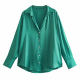 Fongt Homemade New Women's Fashion 20 Color Silk-Sense Tidling Shirt 2197745