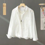 Fongt 2025 Spring And Autumn New White Shirt Women Wearing Short Shirts Spring And Autumn Leisure Top