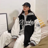 Baseball Jacket For Women Men Loose Letter Embroidery Coat 2021 Autumn Couple Retro Clothes Oversized Bomber