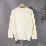 New 2021 Autumn Winter Women's Sweaters Pullovers Warm Minimalist Fashionable Elegant Knitwears Pink Tops