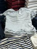 Women Front Buttons T-shirts 2023 Summer Fashion Ladies O Neck Short Sleeves Solid Color Tees Female Chic Tops-Outfit