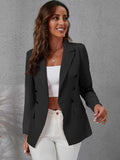 Women's Elegant Blazer Suits Jacket Solid Long Sleeve Cardigan Coats Female Slim Fit Top Suit Double Breasted Office
