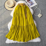 Fongt Half-Dress Women's Dress 2025 Summer Small In The Long Leisure High-Rise Display Thin Pendulum Ponve Egg