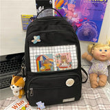 ITA Backpack Waterproof Nylon for Women Laptop Ladies Cute Female Rucksack Kawaii Student Men Transparent School