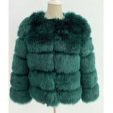 Fongt Fever Imitation Fox Fur Coat Women's Short-Sleeved Fur Coat